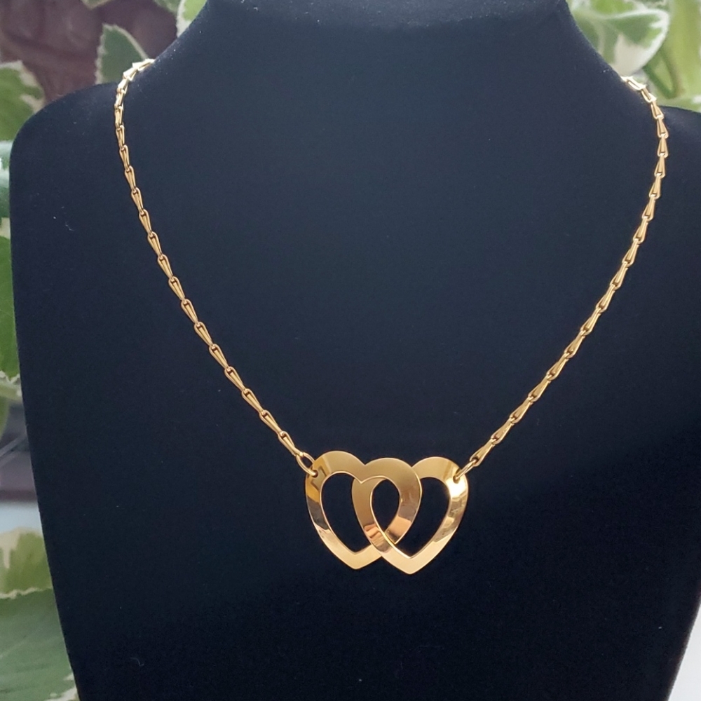 🦋 Double Hearts Gold necklace 💕